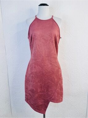 NEW Windsor Mini Dress sz Large Mauve Pink Sleeveless Microsuede Cocktail Party